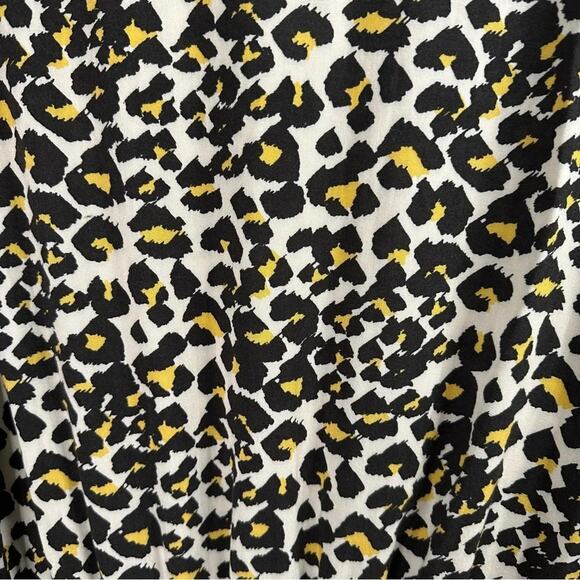 Banana Republic leopard, balloon, sleeve v-neck dress animal print plus size - Picture 4 of 9